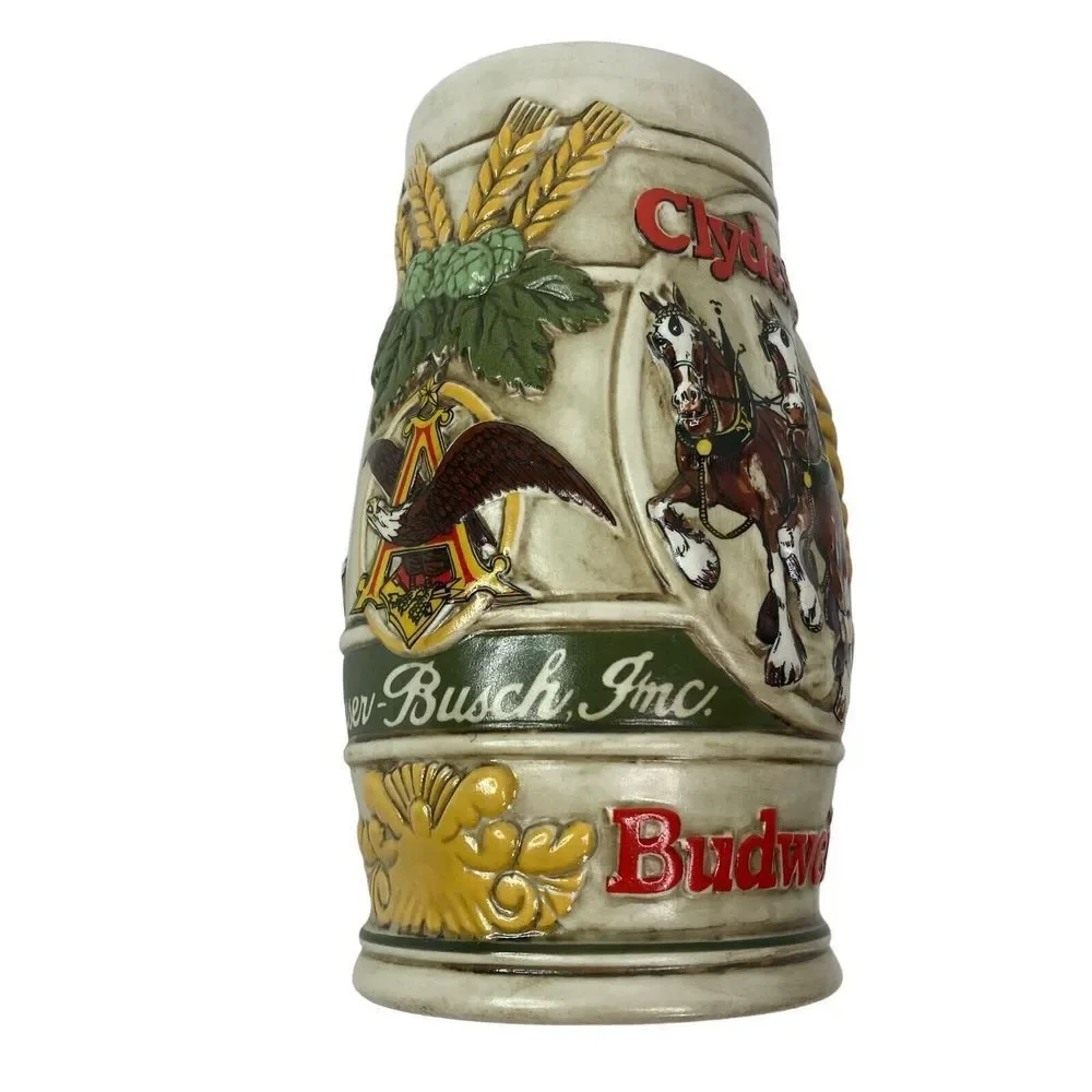 1980s Budweiser Clydesdale Beer Stein Vintage‎ Anheuser-Busch RARE Brazil
